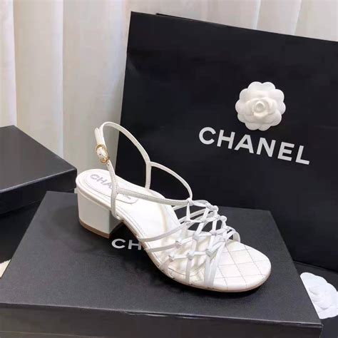 chanel white sandals